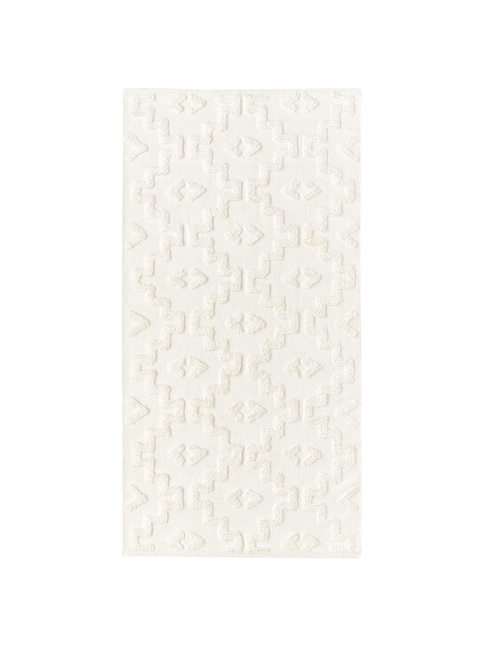 Westwing Collection Handgewebter Baumwollteppich Idris mit erhabender Hoch-Tief-Struktur, B 80 x L 150 cm (Größe XS)