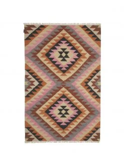 Handgewebter Kelimteppich Zenda aus Wolle, B 155 x L 240 cm (Größe M)