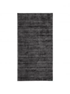 Westwing Collection Handgewebter Viskoseteppich Jane in Anthrazit-Schwarz, B 80 x L 150 cm (Größe XS)