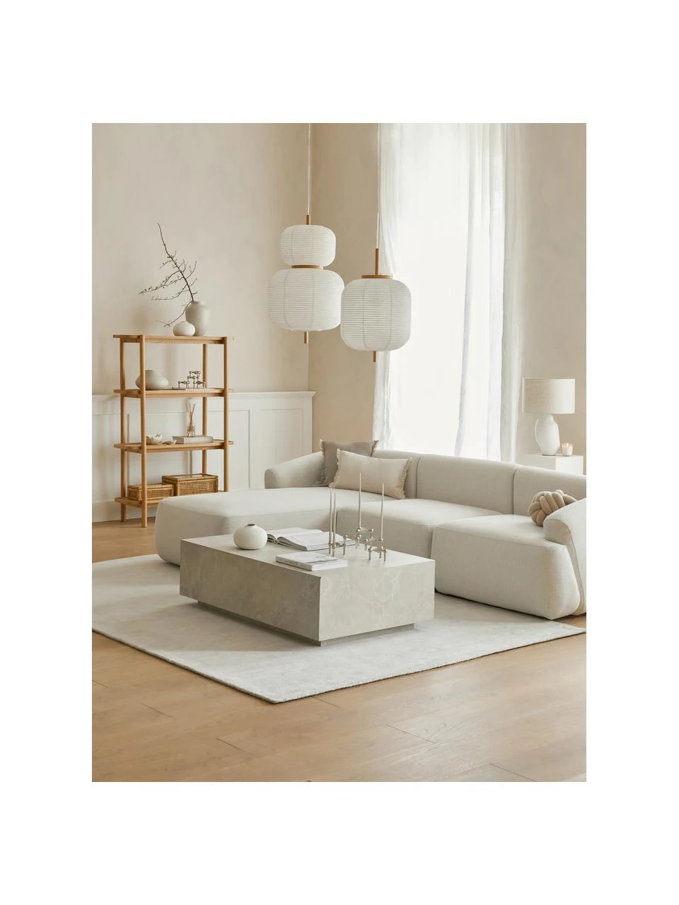 Westwing Collection Handgewebter Viskoseteppich Jane in Elfenbeinfarben, B 80 x L 150 cm (Größe XS) – Bild 2