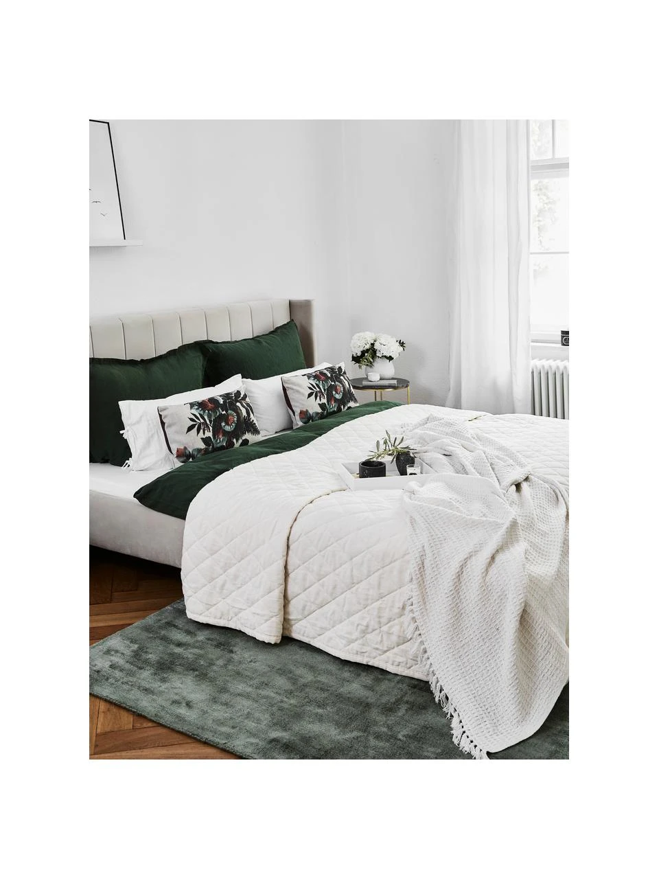 Westwing Collection Handgewebter Viskoseteppich Jane in Grün, B 80 x L 150 cm (Größe XS) – Bild 2