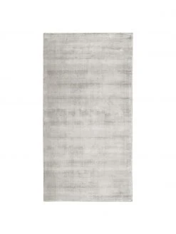 Westwing Collection Handgewebter Viskoseteppich Jane in Hellgrau-Beige, B 80 x L 150 cm (Größe XS)