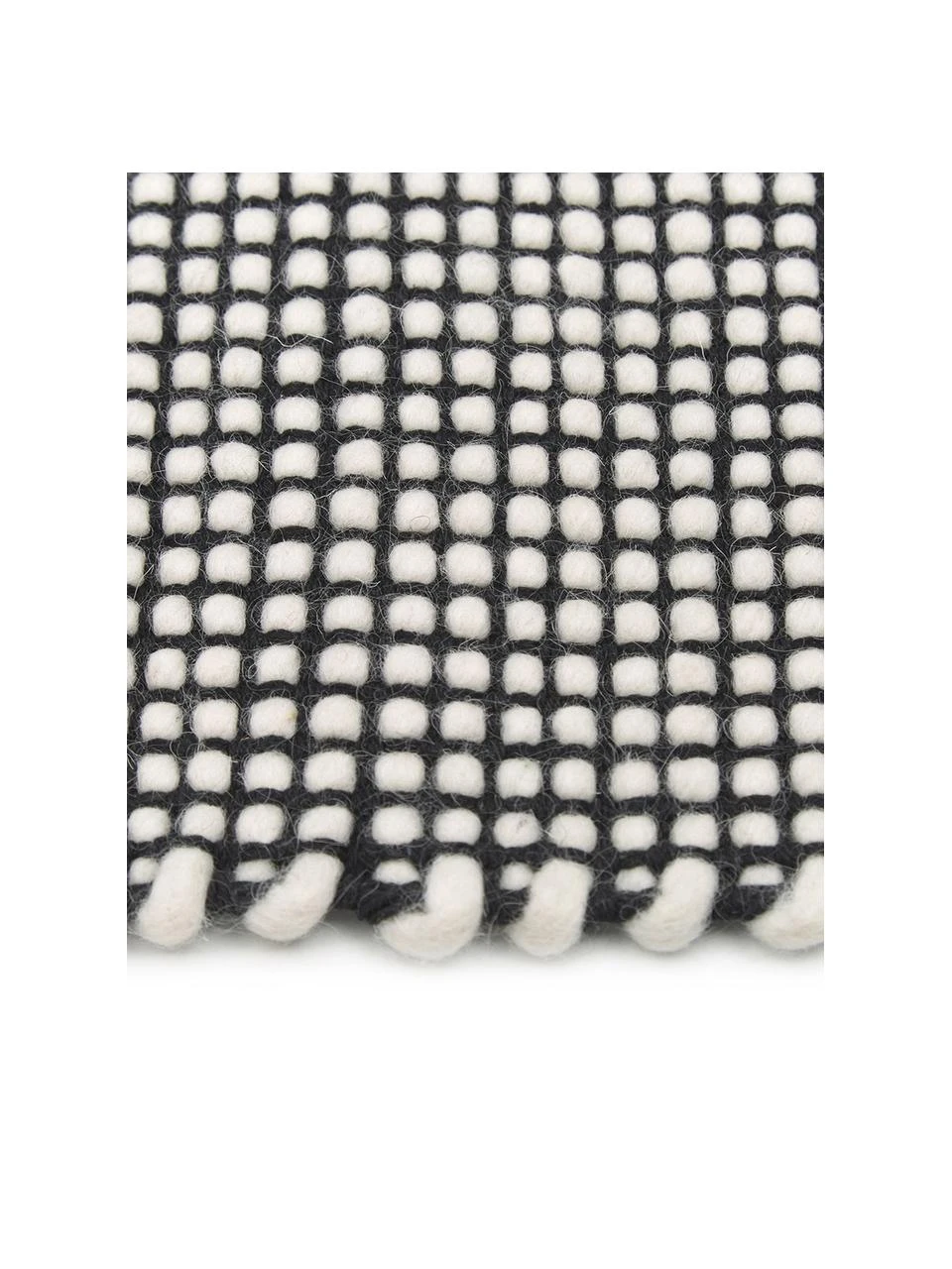 Westwing Collection Handgewebter Wollläufer Amaro in Schwarz/Creme, B 80 x L 250 cm – Bild 4