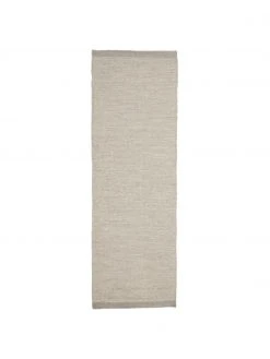 Linie Design Handgewebter Wollläufer Asko in Hellgrau, meliert, B 80 x L 250 cm