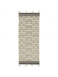 Westwing Collection Handgewebter Wollläufer Rue mit Fransen, B 80 x L 200 cm