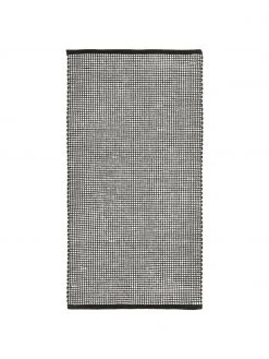 Westwing Collection Handgewebter Wollteppich Amaro in Schwarz/Creme, B 80 x L 150 cm (Größe XS)