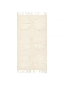 Westwing Collection Handgewebter Wollteppich Anica mit Hoch-Tief-Effekt in Beige, B 80 x L 150 cm (Größe XS)