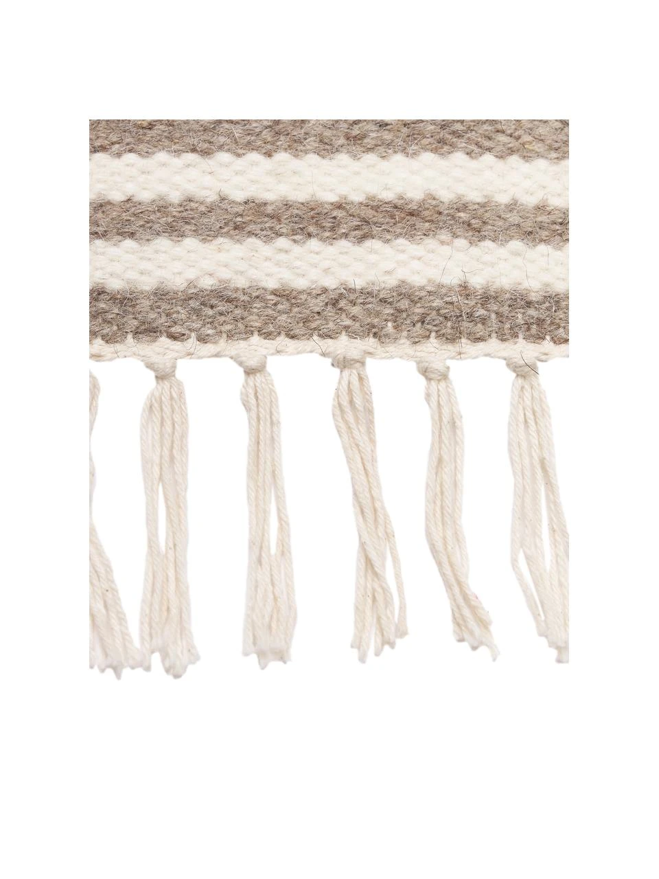 Westwing Collection Handgewebter Wollteppich Anica mit Hoch-Tief-Effekt in Taupe, B 80 x L 150 cm (Größe XS) – Bild 2