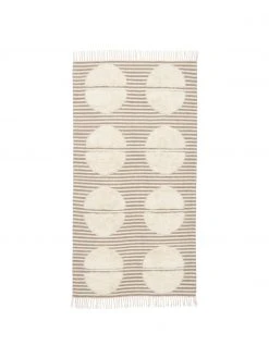 Westwing Collection Handgewebter Wollteppich Anica mit Hoch-Tief-Effekt in Taupe, B 80 x L 150 cm (Größe XS)