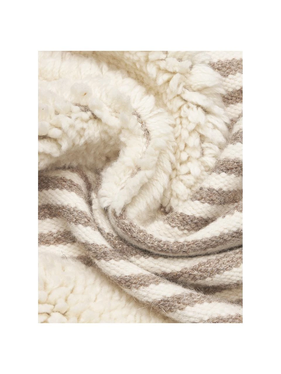 Westwing Collection Handgewebter Wollteppich Anica mit Hoch-Tief-Effekt in Taupe, B 80 x L 150 cm (Größe XS) – Bild 6