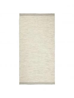 Linie Design Handgewebter Wollteppich Asko in Creme/Hellgrau, meliert, B 70 x L 140 cm (Größe XS)