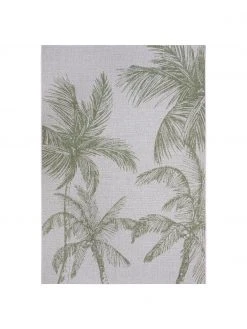 In- & Outdoor-Teppich Jaora mit Palmenmotiv in Grau/Grün, B 80 x L 150 cm (Größe XS)