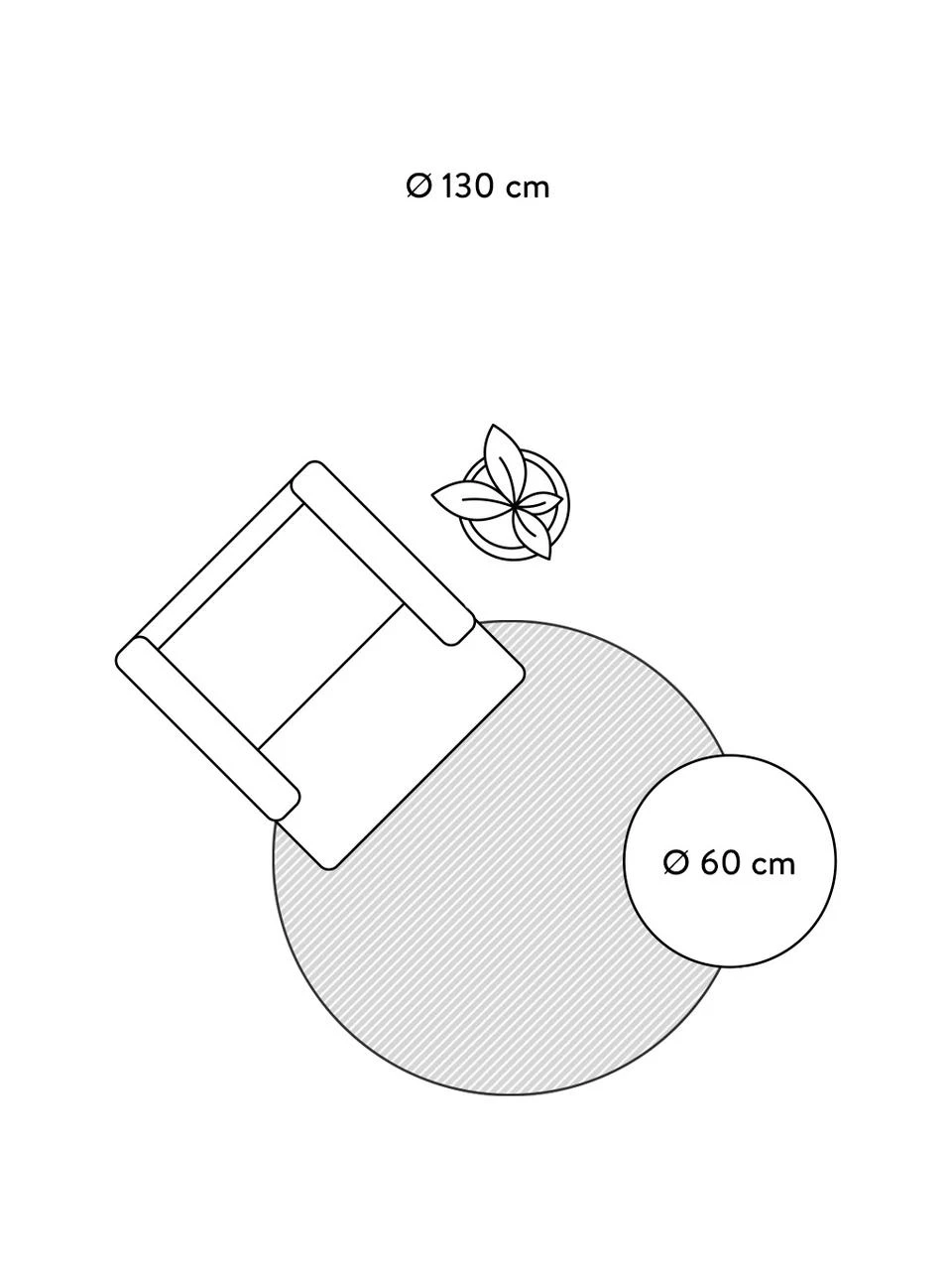 Benuta In- & Outdoor-Teppich River mit floralem Muster, Ø 130 cm (Größe M) – Bild 5