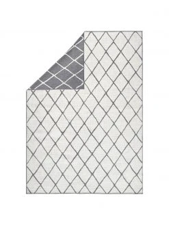 In- & Outdoor-Wendeteppich Malaga mit Rautenmuster, Grau/Creme, B 80 x L 150 cm (Größe XS)