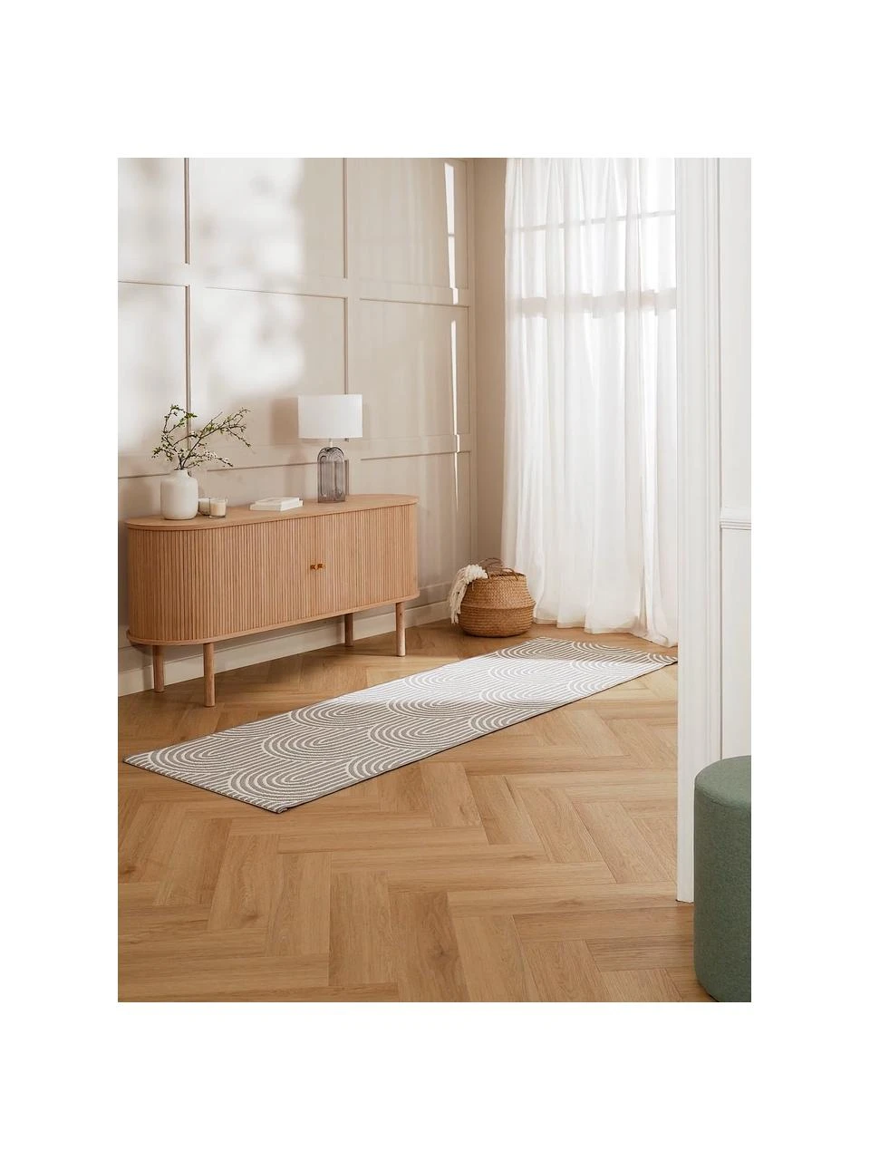 Westwing Collection In- & Outdoorläufer Arches in Grau/Cremeweiß, B 80 x L 250 cm – Bild 2