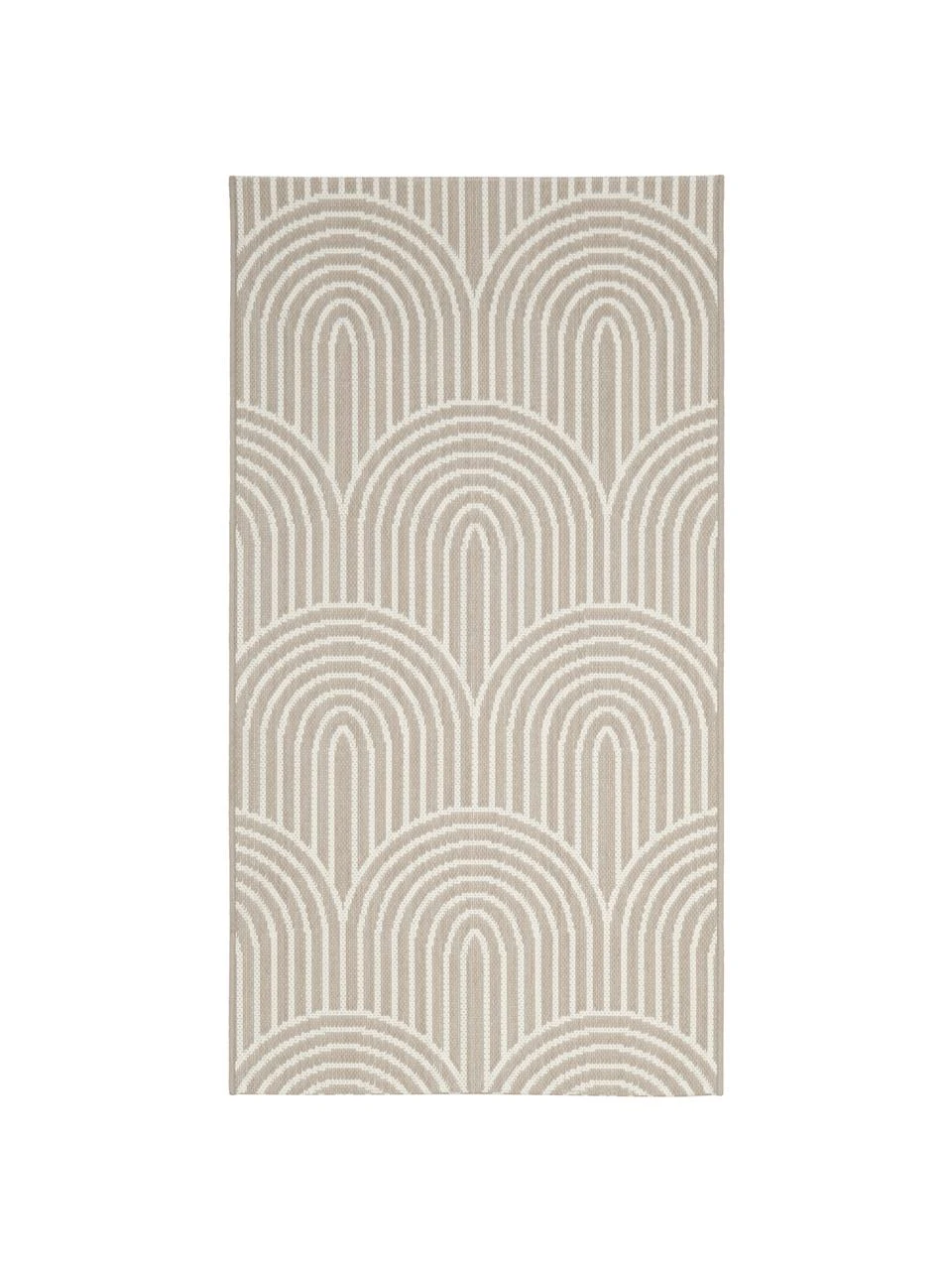 Westwing Collection In- & Outdoorteppich Arches in Beige/Weiß, B 80 x L 150 cm (Größe XS)