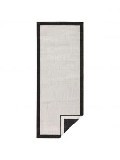 In- und Outdoor-Wendeläufer Panama in Schwarz/Creme, B 80 x L 250 cm