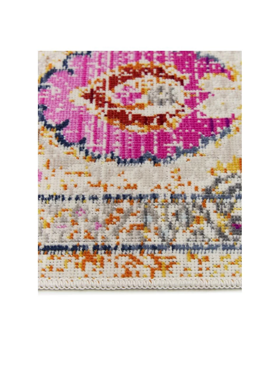 Niederflor-Läufer Kashan Vintage mit bunten Ornamenten, B 60 x L 180 cm – Bild 5