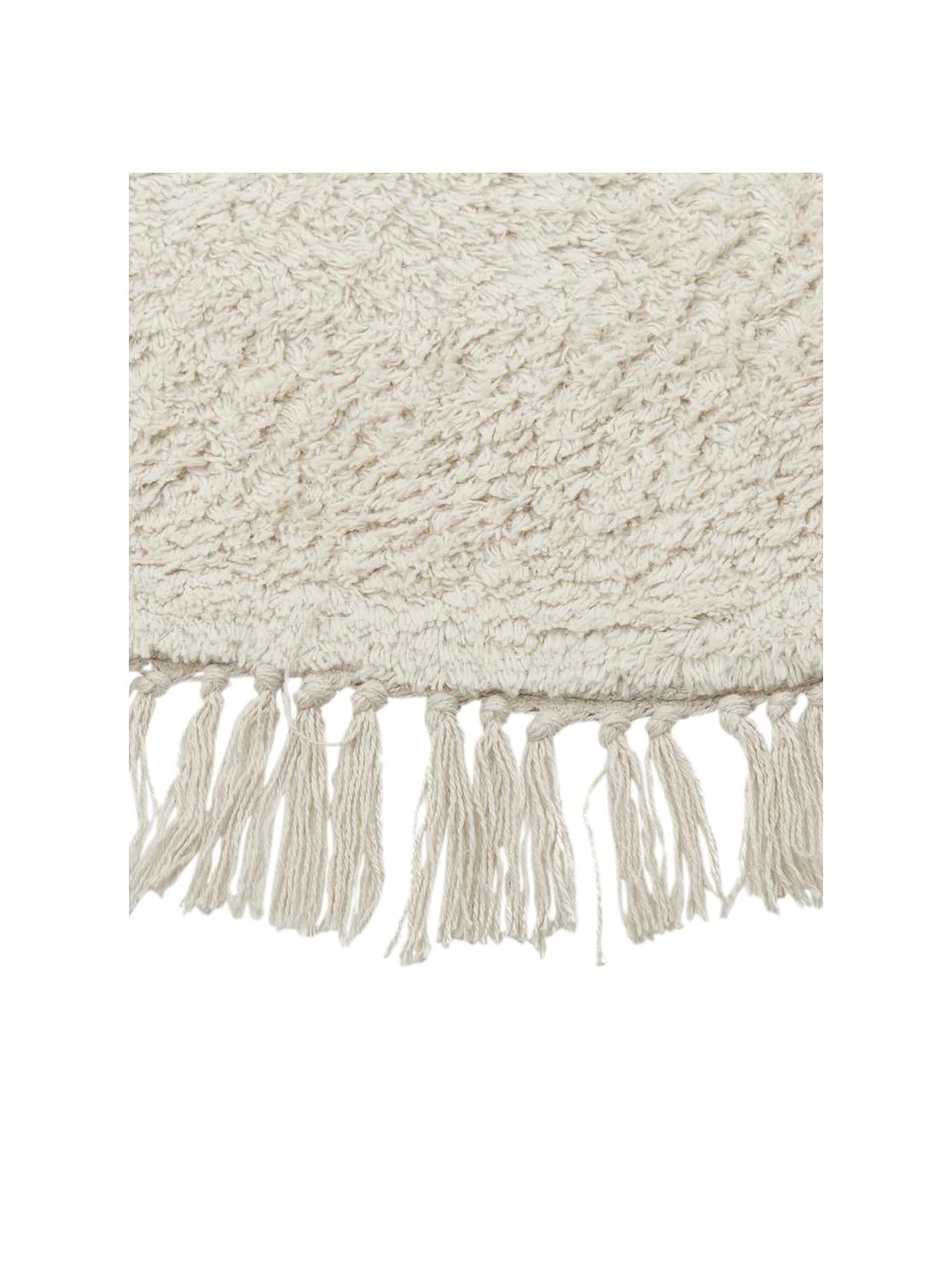 Westwing Collection Runder Baumwollteppich Daya mit Fransen, handgetuftet, Ø 110 cm (Größe S) – Bild 4