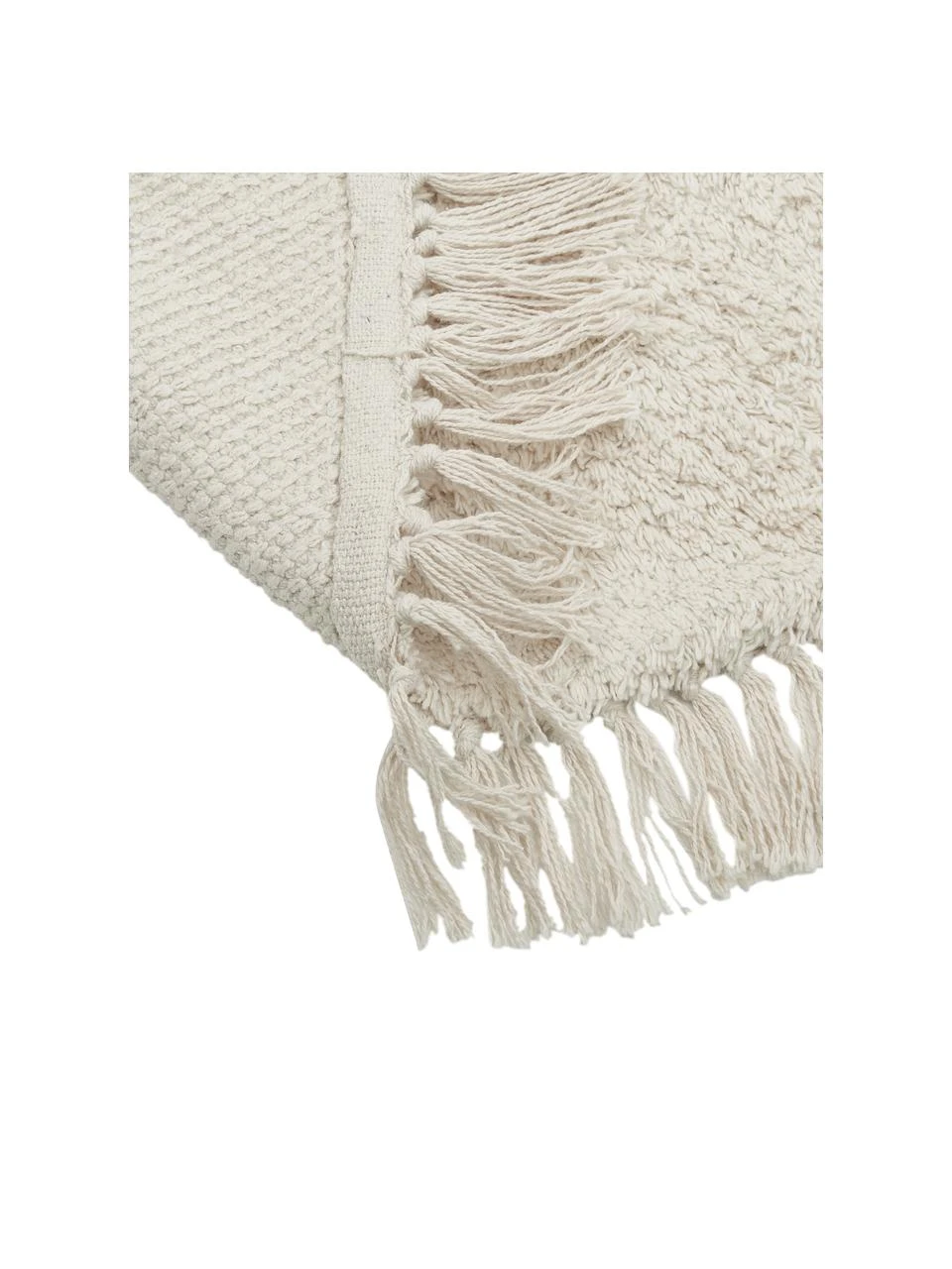 Westwing Collection Runder Baumwollteppich Daya mit Fransen, handgetuftet, Ø 110 cm (Größe S) – Bild 5