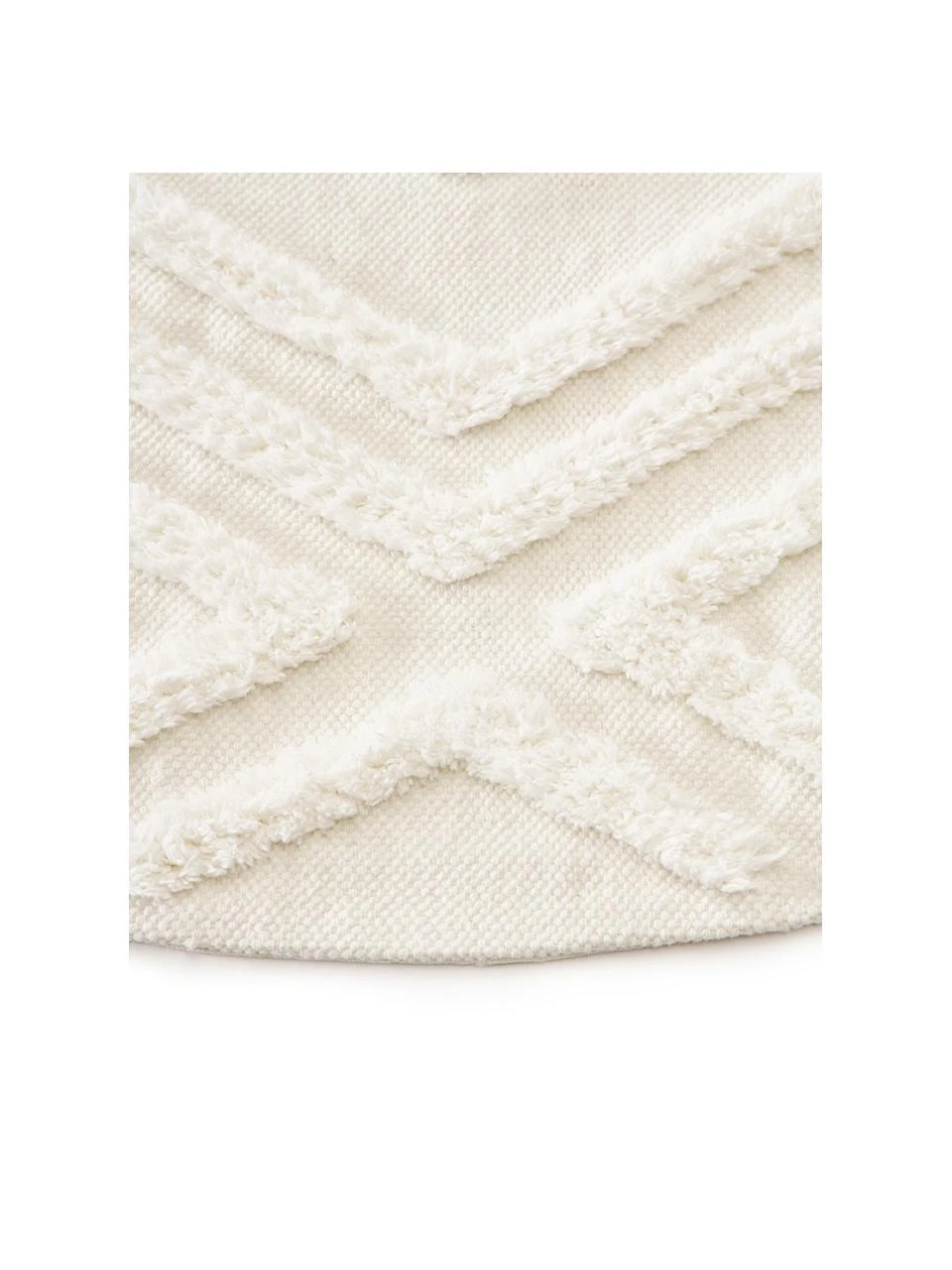 Westwing Collection Runder Baumwollteppich Ziggy mit erhabener Hoch-Tief-Struktur, Ø 120 cm (Größe S) – Bild 3