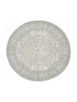 Westwing Collection Runder Chenilleteppich ﻿Magalie ﻿im Vintage Style﻿, handgewebt, Ø 120 cm (Größe S)