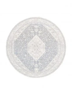 Westwing Collection Runder Chenilleteppich Neapel im Vintage Style, handgewebt, Ø 120 cm (Größe S)