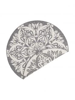 Runder In- & Outdoor-Wendeteppich Madrid in Grau/Creme, Ø 140 cm (Größe M)