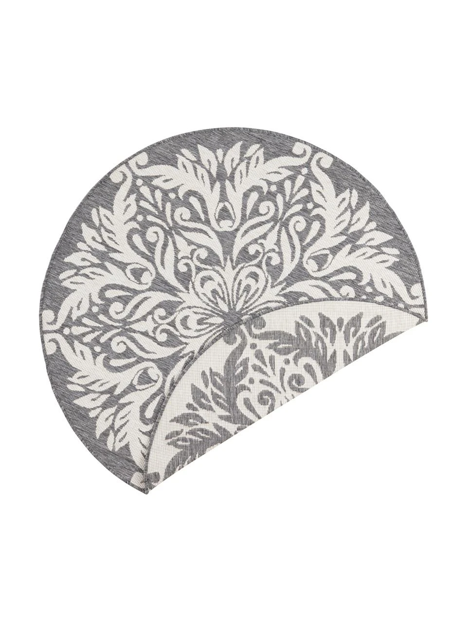 Runder In- & Outdoor-Wendeteppich Madrid in Grau/Creme, Ø 140 cm (Größe M)
