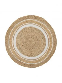 Westwing Collection Runder Jute-Teppich Clover, handgefertigt, Ø 120 cm (Größe S)