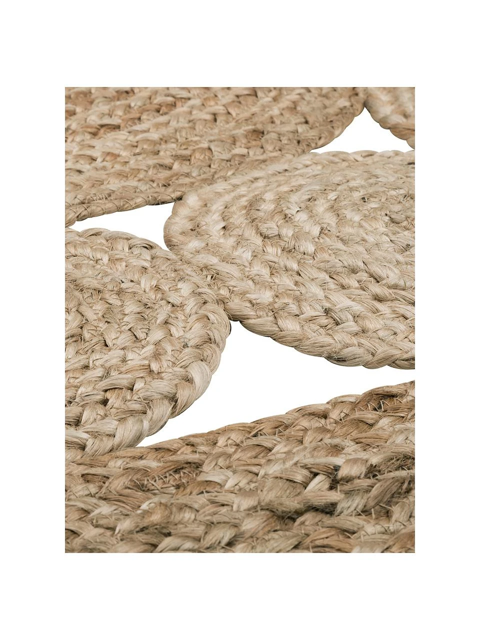 Westwing Collection Runder Jute-Teppich Tapu im Boho Style, handgefertigt, Ø 150 cm (Größe M) – Bild 6