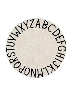 Lorena Canals Runder Teppich ABC mit Buchstaben Design, waschbar, Ø 150 cm (Größe M)