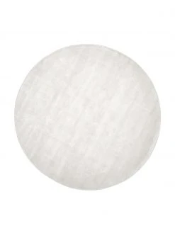 Westwing Collection Runder Viskoseteppich Jane in Elfenbeinfarben, handgewebt, Ø 120 cm (Größe S)