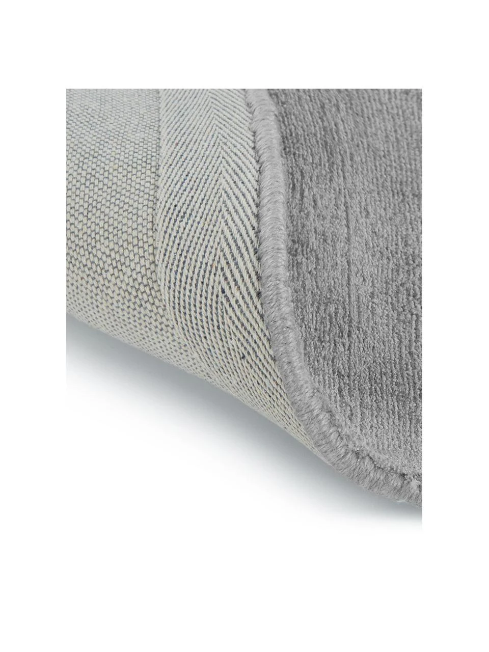 Westwing Collection Runder Viskoseteppich Jane in Grau, handgewebt, Ø 120 cm (Größe S) – Bild 5