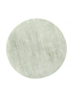 Westwing Collection Runder Viskoseteppich Jane in Lindgrün, handgewebt, Ø 120 cm (Größe S)