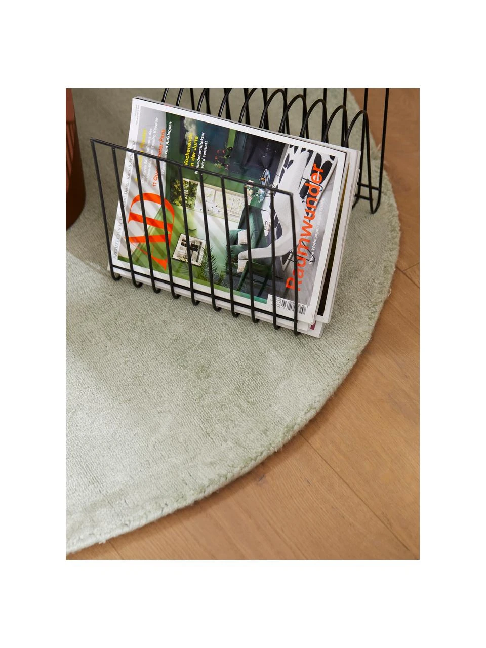 Westwing Collection Runder Viskoseteppich Jane in Lindgrün, handgewebt, Ø 120 cm (Größe S) – Bild 6