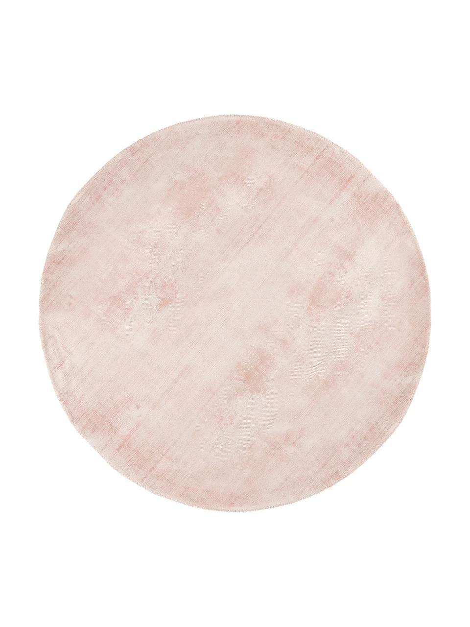 Westwing Collection Runder Viskoseteppich Jane in Rosa, handgewebt, Ø 120 cm (Größe S)