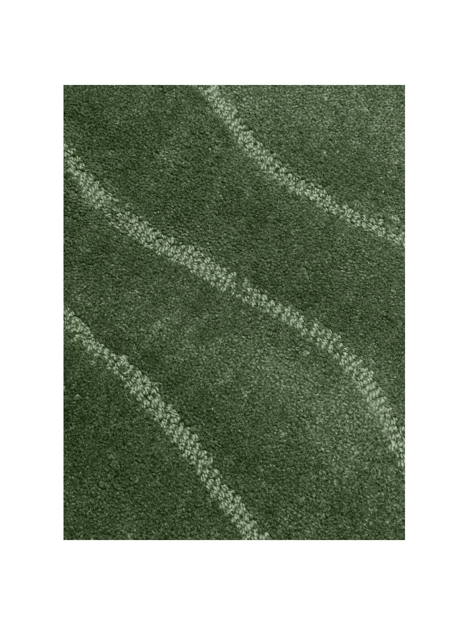 Westwing Collection Runder Wollteppich Aaron in Dunkelgrün, handgetuftet, Ø 120 cm (Größe S) – Bild 3