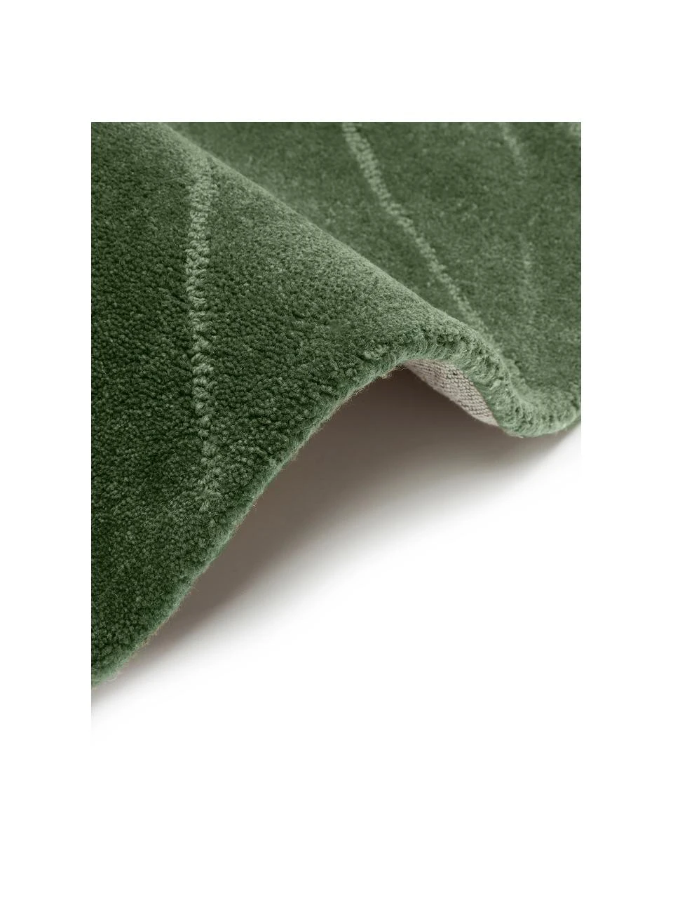 Westwing Collection Runder Wollteppich Aaron in Dunkelgrün, handgetuftet, Ø 120 cm (Größe S) – Bild 6