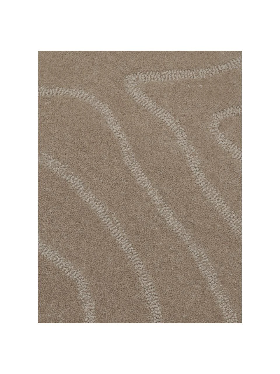 Westwing Collection Runder Wollteppich Aaron in Taupe, handgetuftet, Ø 120 cm (Größe S) – Bild 6