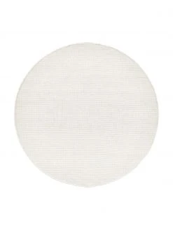 Westwing Collection Runder Wollteppich Amaro in Creme, handgewebt, Ø 140 cm (Grösse M)