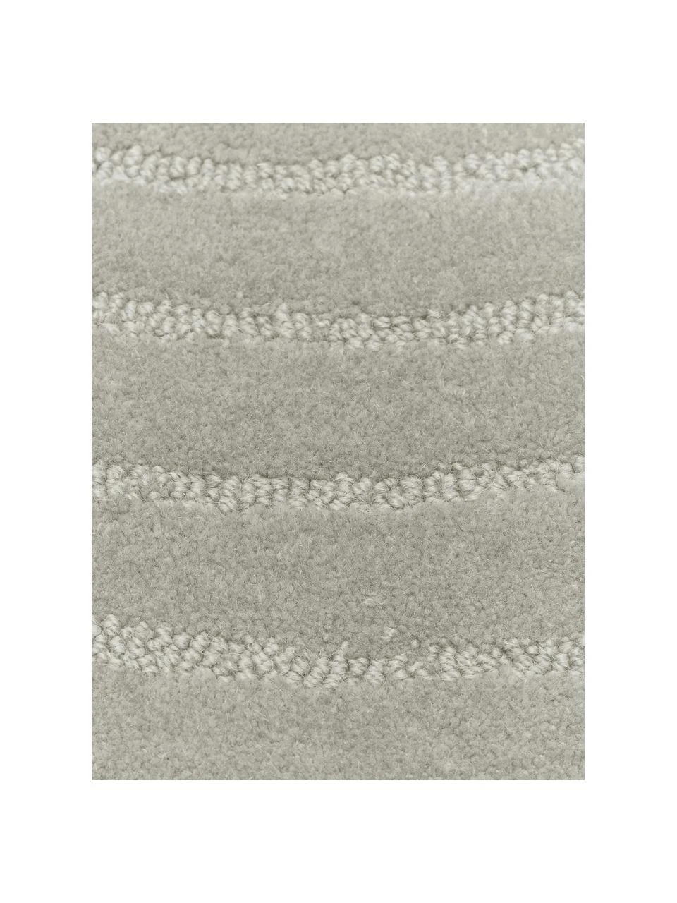 Westwing Collection Runder Wollteppich Mason in Hellgrau, handgetuftet, Ø 120 cm (Größe S) – Bild 6