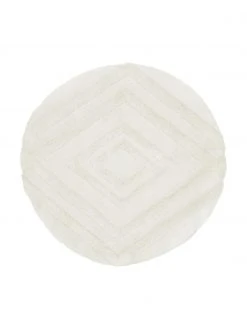 Westwing Collection Runder flauschiger Hochflorteppich Magda mit erhabener Hoch-Tief-Struktur, Ø 120 cm (Größe S)