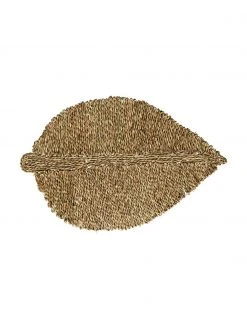 Madam Stoltz Seegras-Fußmatte Leaflet in Blattform, B 52 x L 80 cm