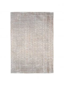 Louis de Poortere Teppich J. Ladder in Grau mit goldenem Zickzack-Muster, B 140 x L 200 cm (Größe S)