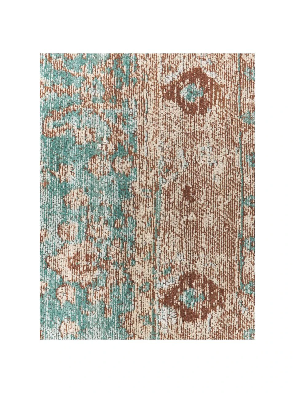 Westwing Collection Vintage Chenilleteppich Rimini in Türkis-Braun, handgewebt, B 80 x L 150 cm (Größe XS) – Bild 3