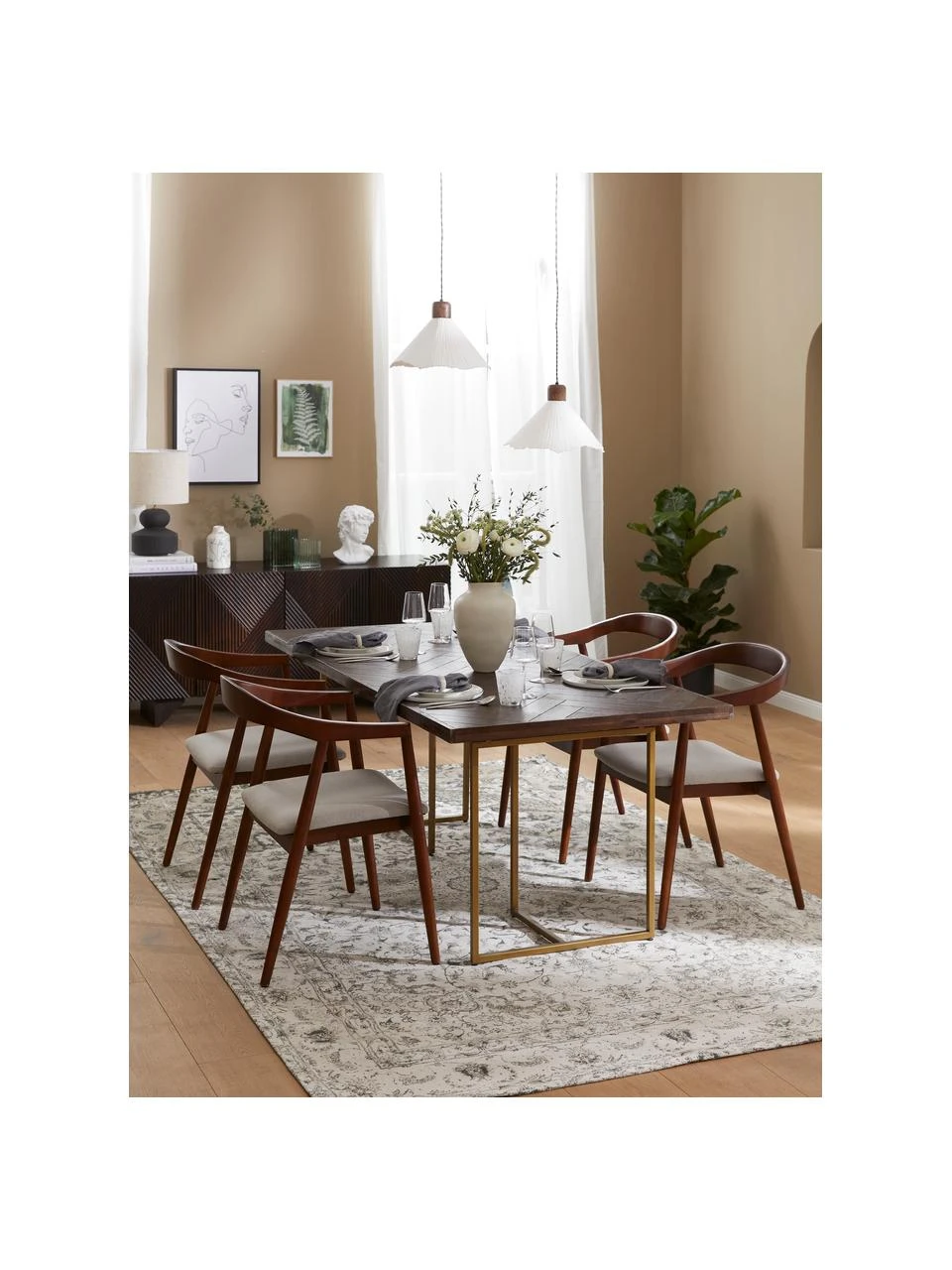 Westwing Collection Vintage Chenilleteppich Sofia in Beige-Grau, handgewebt, B 160 x L 230 cm (Größe M) – Bild 2