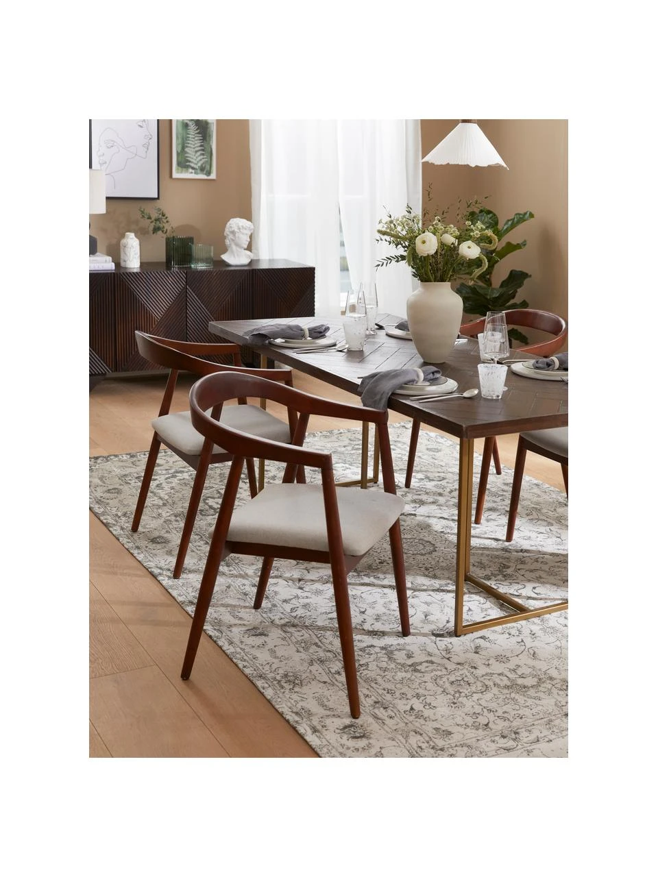 Westwing Collection Vintage Chenilleteppich Sofia in Beige-Grau, handgewebt, B 160 x L 230 cm (Größe M) – Bild 6