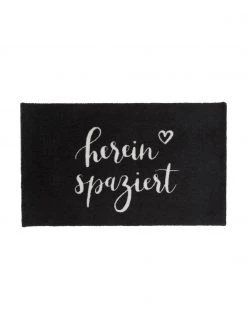 Eulenschnitt Waschbare Polyamid-Fußmatte Hereinspaziert, B 45 x L 75 cm