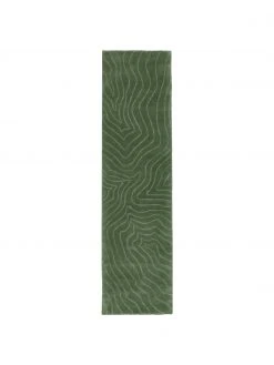 Westwing Collection Wollläufer Aaron in Dunkelgrün, handgetuftet, B 80 x L 300 cm